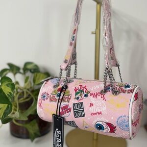 NWT Von Dutch Pink Jax All Over Barrel Bag